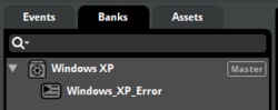 Screenshot of FMOD, a Windows XP bank with Windows XP error event